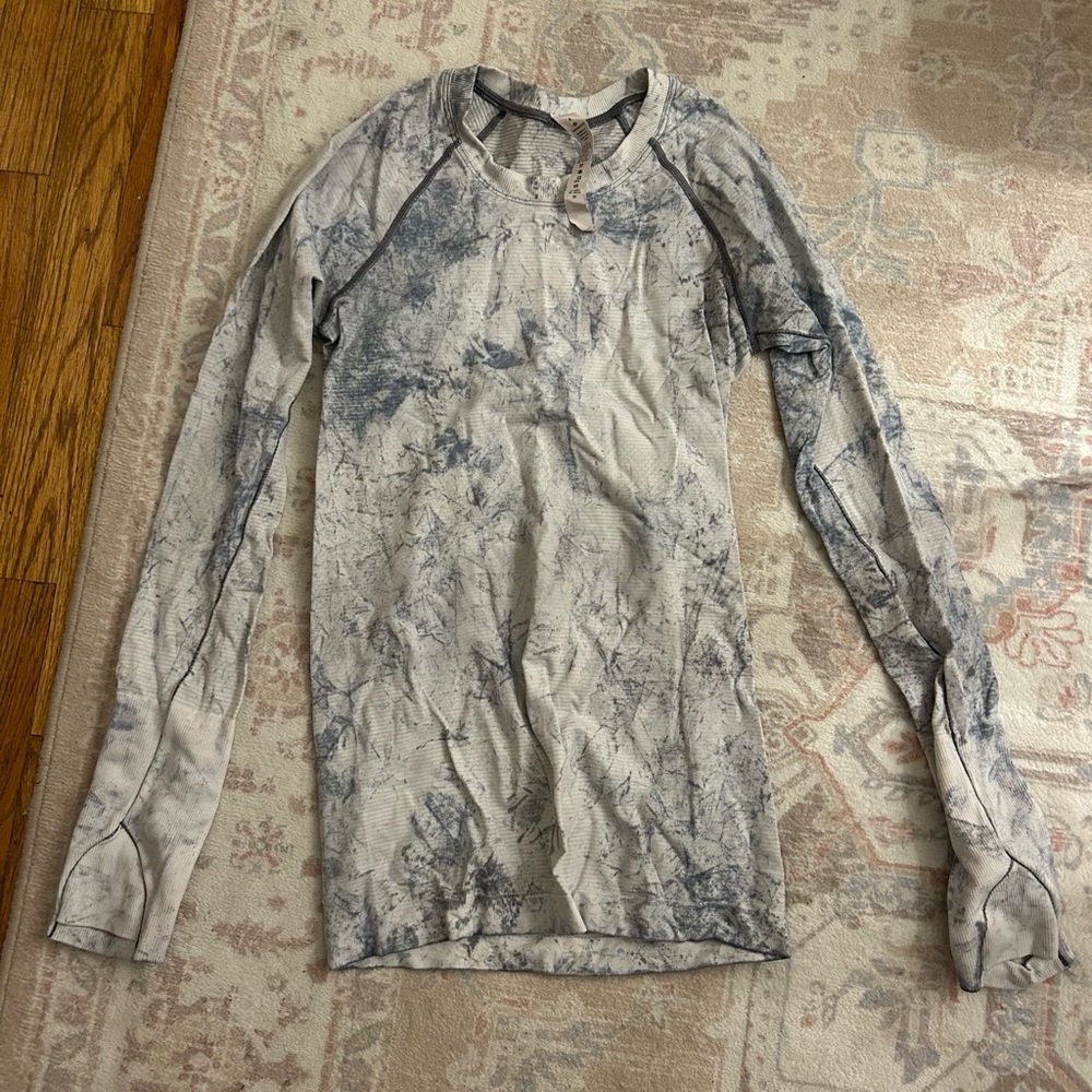 Lululemon Swiftly Tech Long Sleeve Navy Marble Size 4